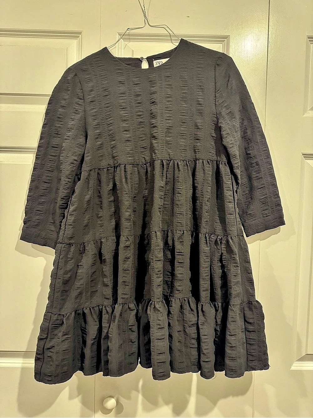 Zara Black Tiered Mini Dress Size Medium